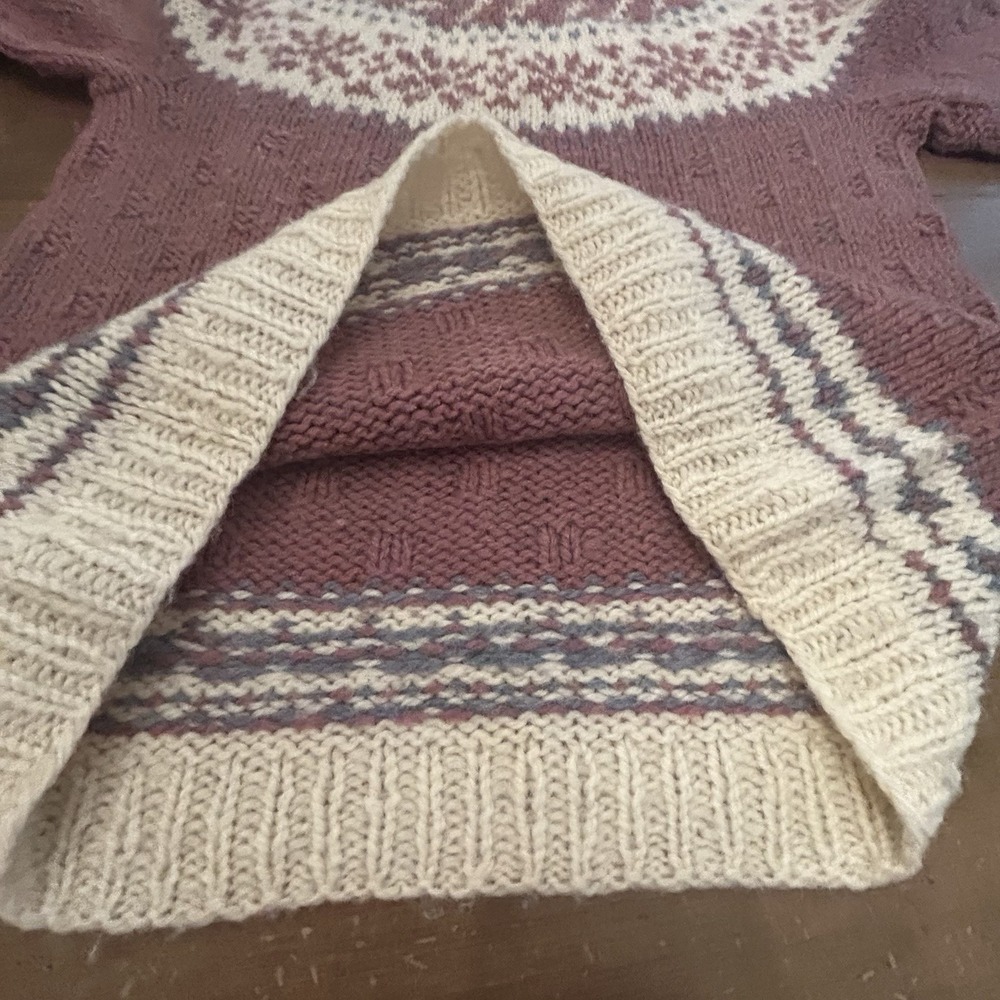 Hilda LTD Woman's VTG Knitted 100% Wool Sweater Multi Color Long Sleeve Large L - Picture 5 of 7